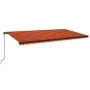 Manual retractable awning with orange and brown LED light 600x350 cm by , Awnings - Ref: Foro24-3069245, Price: 594,52 €, Dis...