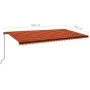 Manual retractable awning with orange and brown LED light 600x350 cm by , Awnings - Ref: Foro24-3069245, Price: 594,52 €, Dis...