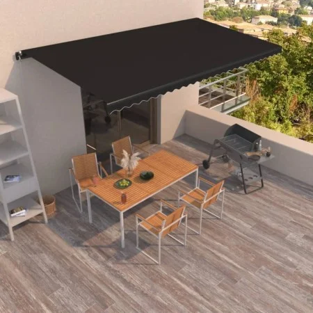 Anthracite gray manual retractable awning 600x350 cm by , Awnings - Ref: Foro24-3069239, Price: 595,19 €, Discount: %