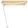 Manual retractable awning with yellow and white LED 400x300 cm by , Awnings - Ref: Foro24-3069543, Price: 480,87 €, Discount: %