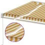 Manual retractable awning with yellow and white LED 400x300 cm by , Awnings - Ref: Foro24-3069543, Price: 480,87 €, Discount: %