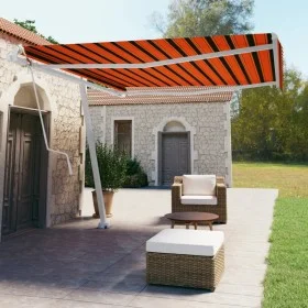 Orange and brown automatic standing awning 400x350 cm by , Awnings - Ref: Foro24-3069630, Price: 640,94 €, Discount: %