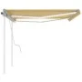 Manual retractable awning with yellow and white LED 4x3 m by , Awnings - Ref: Foro24-3069943, Price: 459,16 €, Discount: %