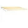 Manual retractable awning with yellow and white LED 4x3 m by , Awnings - Ref: Foro24-3069943, Price: 459,16 €, Discount: %