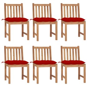 Gartenstühle 6 Einheiten aus massivem Teakholz mit Kissen von , Gartenstühle - Ref: Foro24-3073136, Preis: 709,75 €, Rabatt: %