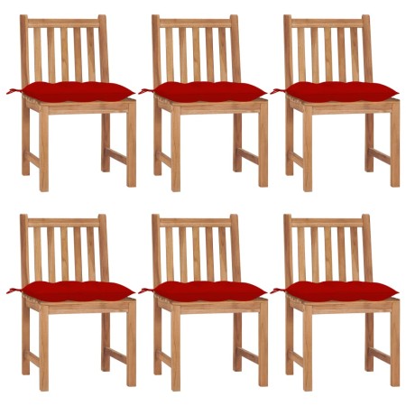 Gartenstühle 6 Einheiten aus massivem Teakholz mit Kissen von , Gartenstühle - Ref: Foro24-3073136, Preis: 709,75 €, Rabatt: %