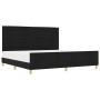 Estructura de cama con cabecera Negro 200 x 200 cm tela