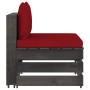 Sectional central sofa with gray impregnated wood cushions by vidaXL, Modular outdoor sofas - Ref: Foro24-3068129, Price: 100...