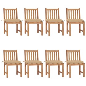 Gartenstühle 8 Einheiten aus massivem Teakholz mit Kissen von , Gartenstühle - Ref: Foro24-3073160, Preis: 921,64 €, Rabatt: %