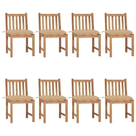 Gartenstühle 8 Einheiten aus massivem Teakholz mit Kissen von , Gartenstühle - Ref: Foro24-3073160, Preis: 893,40 €, Rabatt: %
