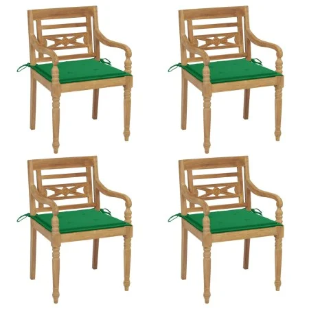 Batavia chairs 4 units solid teak wood with cushions by , Garden chairs - Ref: Foro24-3073300, Price: 487,88 €, Discount: %