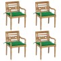 Batavia Stühle 4 Einheiten aus massivem Teakholz mit Kissen von , Gartenstühle - Ref: Foro24-3073300, Preis: 506,20 €, Rabatt: %