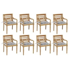 Batavia chairs 8 units solid teak wood with cushions by , Garden chairs - Ref: Foro24-3073363, Price: 1,00 €, Discount: %