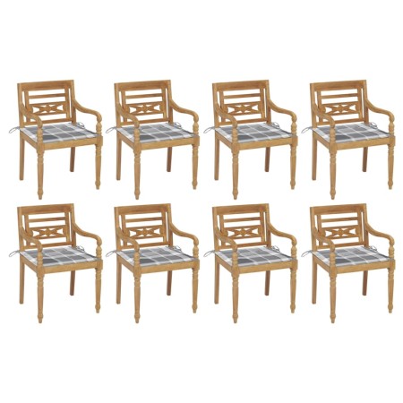 Batavia Stühle 8 Einheiten aus massivem Teakholz mit Kissen von , Gartenstühle - Ref: Foro24-3073363, Preis: 1,00 €, Rabatt: %