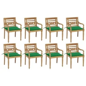 Batavia chairs 8 units solid teak wood with cushions by , Garden chairs - Ref: Foro24-3073354, Price: 1,00 €, Discount: %