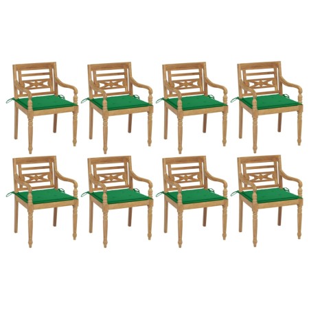 Batavia Stühle 8 Einheiten aus massivem Teakholz mit Kissen von , Gartenstühle - Ref: Foro24-3073354, Preis: 1,00 €, Rabatt: %