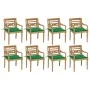 Sillas Batavia 8 unidades madera maciza de teca con cojines de , Sillas de jardín - Ref: Foro24-3073354, Precio: 1,00 €, Desc...