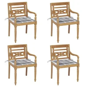 Sillas Batavia 4 unidades madera maciza de teca con cojines de , Sillas de jardín - Ref: Foro24-3073309, Precio: 496,63 €, De...