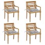 Batavia Stühle 4 Einheiten aus massivem Teakholz mit Kissen von , Gartenstühle - Ref: Foro24-3073309, Preis: 505,42 €, Rabatt: %