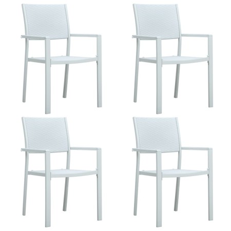 Garden chairs 4 units plastic with white rattan look by vidaXL, Garden chairs - Ref: Foro24-47888, Price: 182,49 €, Discount: %