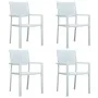 Sillas de jardín 4 unidades plástico con aspecto ratán blanco de vidaXL, Sillas de jardín - Ref: Foro24-47888, Precio: 161,64...