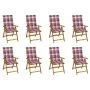 Folding garden chairs and cushions 8 pcs solid acacia wood by , Garden chairs - Ref: Foro24-3075067, Price: 636,71 €, Discoun...