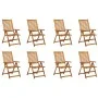 Folding garden chairs and cushions 8 pcs solid acacia wood by , Garden chairs - Ref: Foro24-3075067, Price: 636,71 €, Discoun...