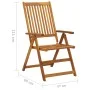 Folding garden chairs and cushions 8 pcs solid acacia wood by , Garden chairs - Ref: Foro24-3075067, Price: 636,71 €, Discoun...