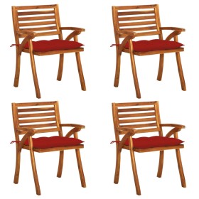 Garden chairs with cushions 4 units solid acacia wood by , Garden chairs - Ref: Foro24-3075195, Price: 516,65 €, Discount: %