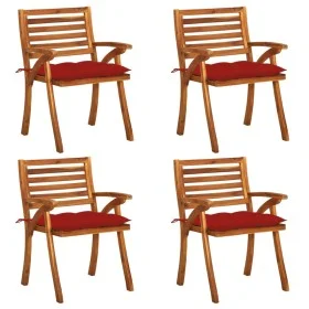 Garden chairs with cushions 4 units solid acacia wood by , Garden chairs - Ref: Foro24-3075195, Price: 389,17 €, Discount: %