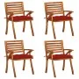 Sillas de jardín con cojines 4 unidades madera maciza de acacia de , Sillas de jardín - Ref: Foro24-3075195, Precio: 419,70 €...