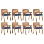 Gartenstühle 8 Stück aus massivem Teakholz mit Kissen von , Gartenstühle - Ref: Foro24-3075226, Preis: 716,53 €, Rabatt: %