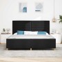 Estructura de cama con cabecera Negro 200 x 200 cm tela