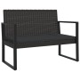 Gartenbank mit schwarzen synthetischen Rattankissen 106 cm von , Gartenbänke - Ref: Foro24-362325, Preis: 100,70 €, Rabatt: %