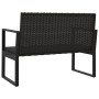 Gartenbank mit schwarzen synthetischen Rattankissen 106 cm von , Gartenbänke - Ref: Foro24-362325, Preis: 100,70 €, Rabatt: %