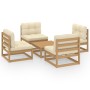 5-teiliges Gartenmöbel-Set mit Kissen aus massivem Kiefernholz von , Gartensets - Ref: Foro24-3076317, Preis: 475,41 €, Rabat...
