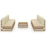 Garden furniture 9 pieces with cushions made of solid pine wood by , Garden sets - Ref: Foro24-3076407, Price: 900,66 €, Disc...