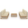 Gartenmöbel 9-teilig mit Kissen aus massivem Kiefernholz von , Gartensets - Ref: Foro24-3076407, Preis: 912,28 €, Rabatt: %