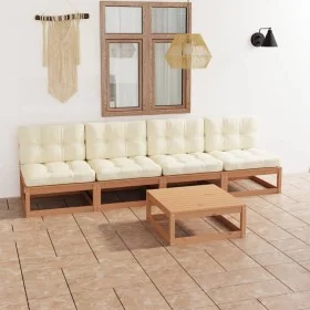 5-piece garden furniture set with solid pine wood cushions by , Garden sets - Ref: Foro24-3076397, Price: 469,23 €, Discount: %