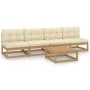 Juego de muebles de jardín 5 pzas y cojines madera pino maciza de , Conjuntos de jardín - Ref: Foro24-3076397, Precio: 469,23...
