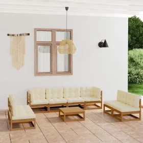 9-piece garden furniture set with solid pine wood cushions by , Garden sets - Ref: Foro24-3076487, Price: 930,57 €, Discount: %