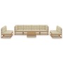 9-piece garden furniture set with solid pine wood cushions by , Garden sets - Ref: Foro24-3076487, Price: 930,57 €, Discount: %