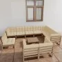 Garden furniture set 11 pcs honey brown pine wood cushions by , Garden sets - Ref: Foro24-3076872, Price: 1,00 €, Discount: %
