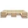 Gartenmöbel-Set 11-tlg. Kissen aus honigbraunem Kiefernholz von , Gartensets - Ref: Foro24-3076982, Preis: 1,00 €, Rabatt: %