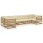 Set de muebles de jardín 7 pzs cojines madera pino marrón miel de , Conjuntos de jardín - Ref: Foro24-3077307, Precio: 769,55...