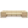 Set de muebles de jardín 7 pzs cojines madera pino marrón miel de , Conjuntos de jardín - Ref: Foro24-3077307, Precio: 769,55...