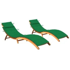 Sun loungers 2 units with solid acacia wood cushions by , Loungers - Ref: Foro24-3077366, Price: 349,74 €, Discount: %