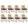 Garden chairs with cushions 8 pcs solid acacia wood by , Garden chairs - Ref: Foro24-3078203, Price: 652,86 €, Discount: %