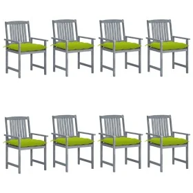 Garden chairs with cushions 8 pcs solid gray acacia wood by , Garden chairs - Ref: Foro24-3078260, Price: 543,52 €, Discount: %