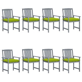 Gartenstühle mit Kissen, 8 Stück, massives graues Akazienholz von , Gartenstühle - Ref: Foro24-3078260, Preis: 548,81 €, Raba...